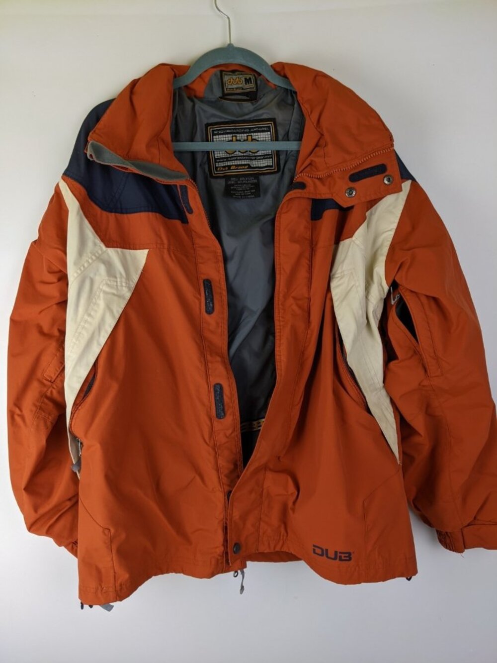 Vintage 90s Dub Brand Weathergear Orange Snowboard Jacket Mens Size Medium